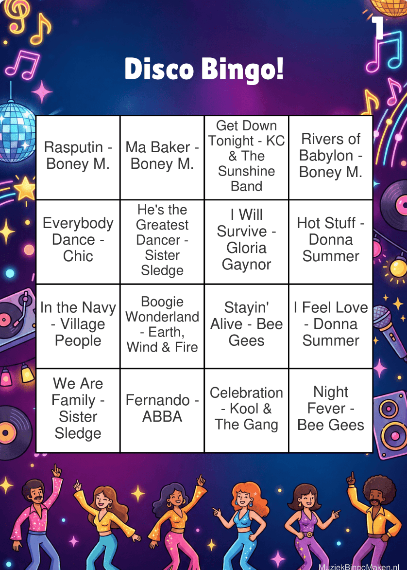 Music Bingo Disco